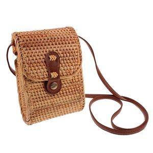 Rattan Bag Summer Beach Bag Crossbody Handbags Straw Beach Tote Tote Bag :v